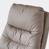 Grey Swivel Adjustable Leather Office Chair with Footrest Image - 8