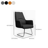 Grey Swivel Faux Leather Office Chair with Armrests #size