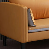 Grey Tech Cloth Pillow Back Square Arm Wood Frame Sofa Image - 6