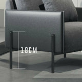 Grey Tech Cloth Pillow Back Wooden Frame Arm Chair Image - 8