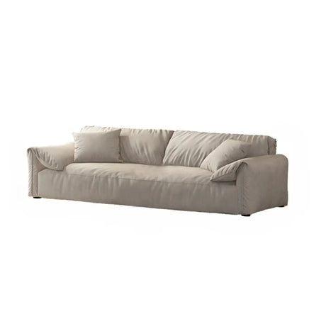 Grey Tech Cloth Pillow Top Arm Concealed Support Sofa Image - 2