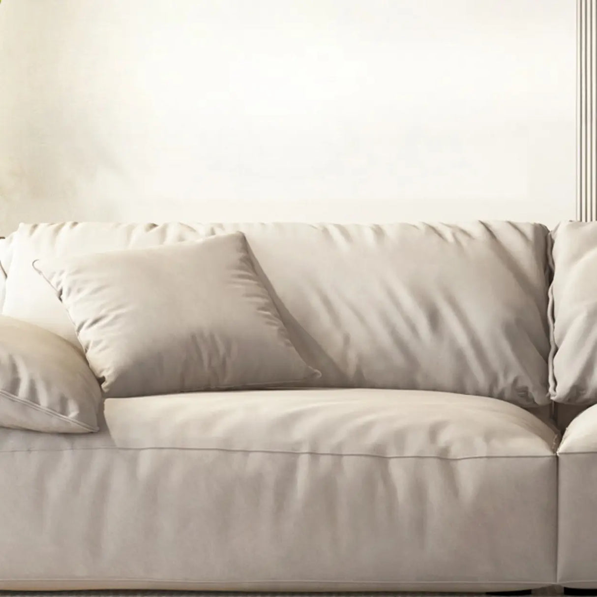 Grey Tech Cloth Pillow Top Arm Concealed Support Sofa Image - 7