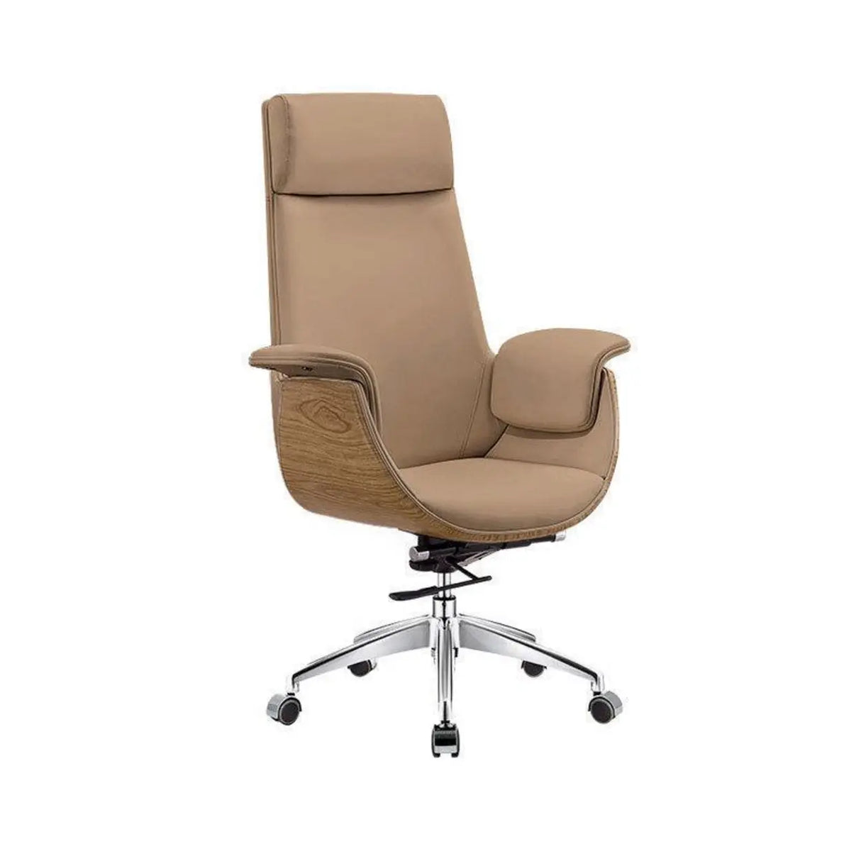 Grey Tilt Adjustable Executive Swivel PU Office Chair Image - 10