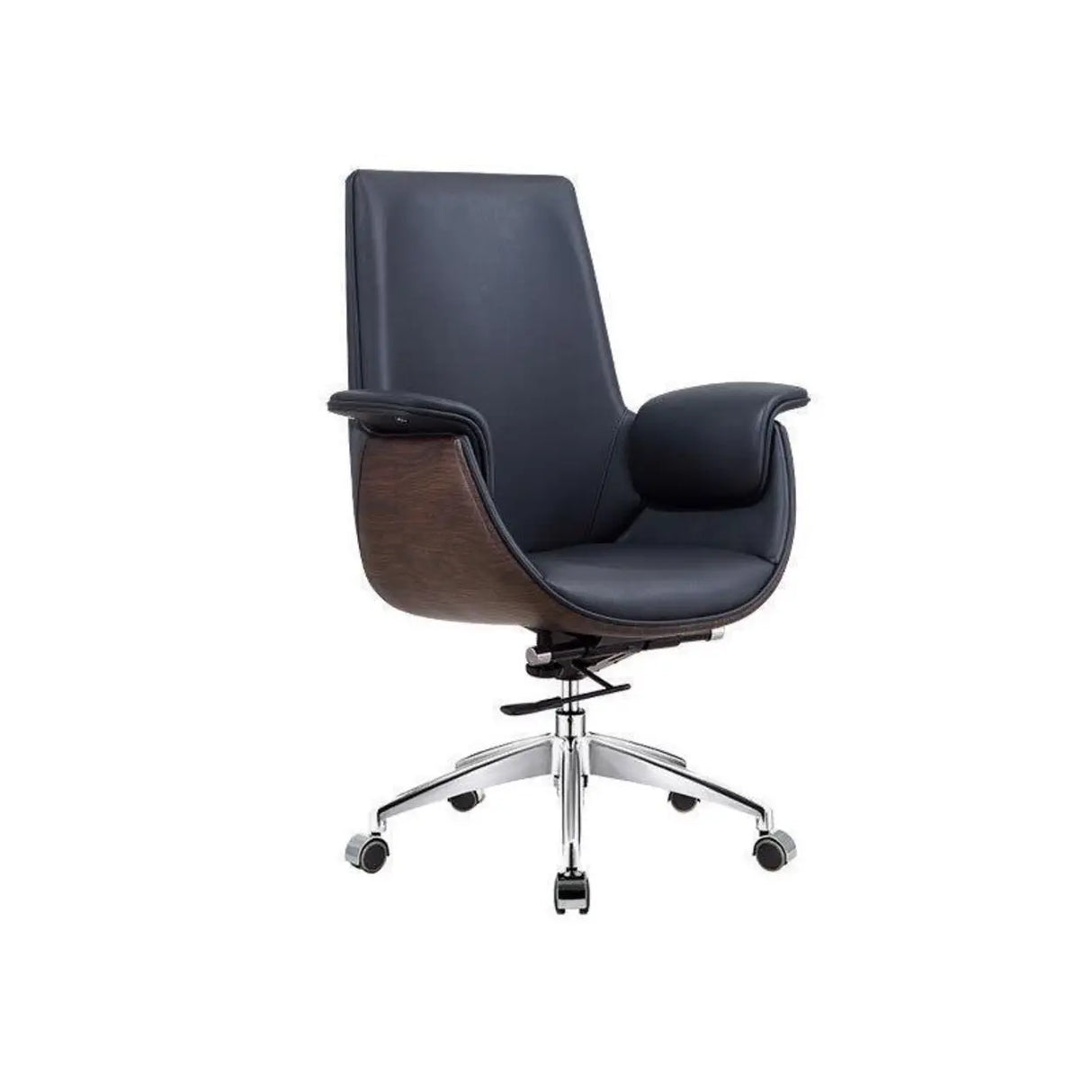 Grey Tilt Adjustable Executive Swivel PU Office Chair Image - 12