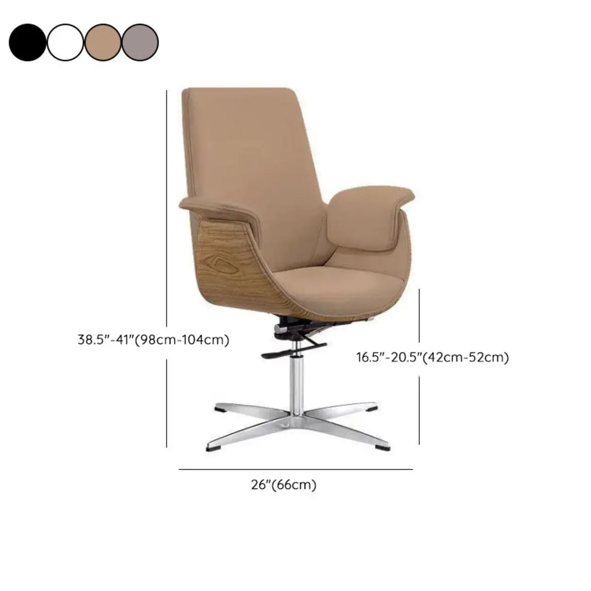 Grey Tilt Adjustable Executive Swivel PU Office Chair 