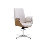 Grey Tilt Adjustable Executive Swivel PU Office Chair Image - 13