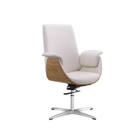 Grey Tilt Adjustable Executive Swivel PU Office Chair Image - 13