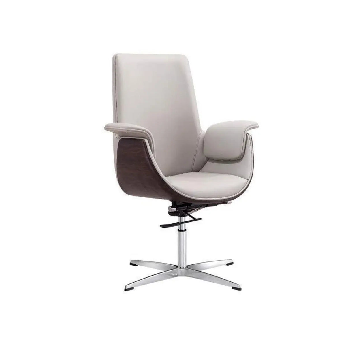 Grey Tilt Adjustable Executive Swivel PU Office Chair Image - 14