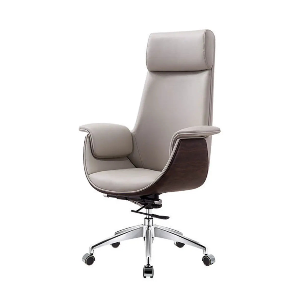 Grey Tilt Adjustable Executive Swivel PU Office Chair Image - 3