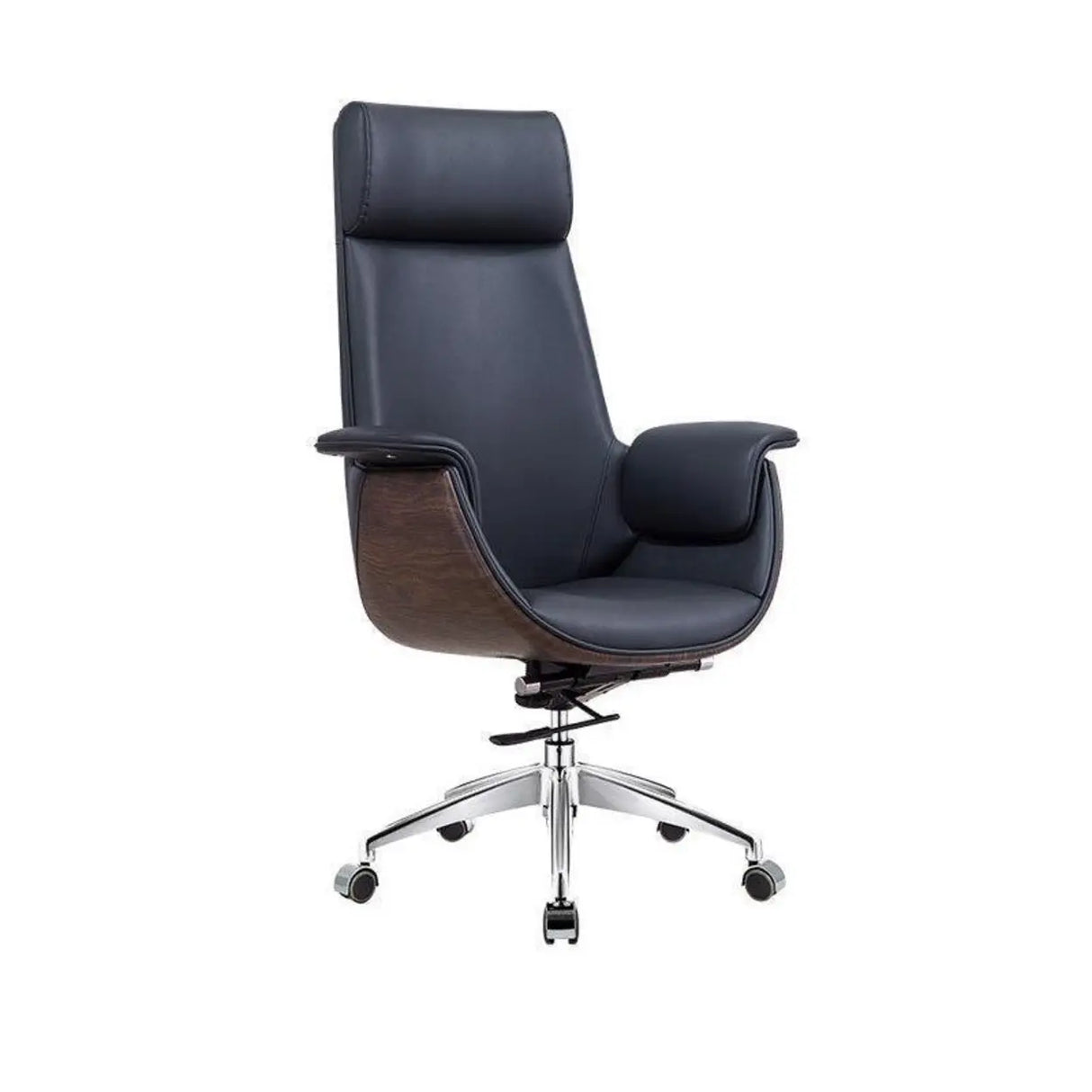 Grey Tilt Adjustable Executive Swivel PU Office Chair Image - 15