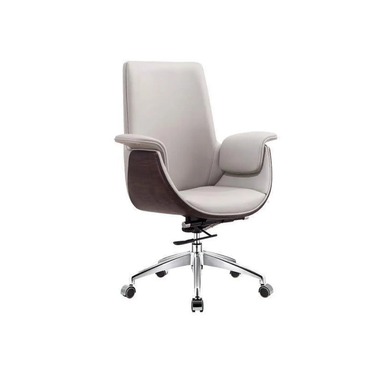 Grey Tilt Adjustable Executive Swivel PU Office Chair Image - 4