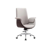 Grey Tilt Adjustable Executive Swivel PU Office Chair Image - 4