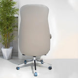 Grey Tilt Adjustable Executive Swivel PU Office Chair Image - 16