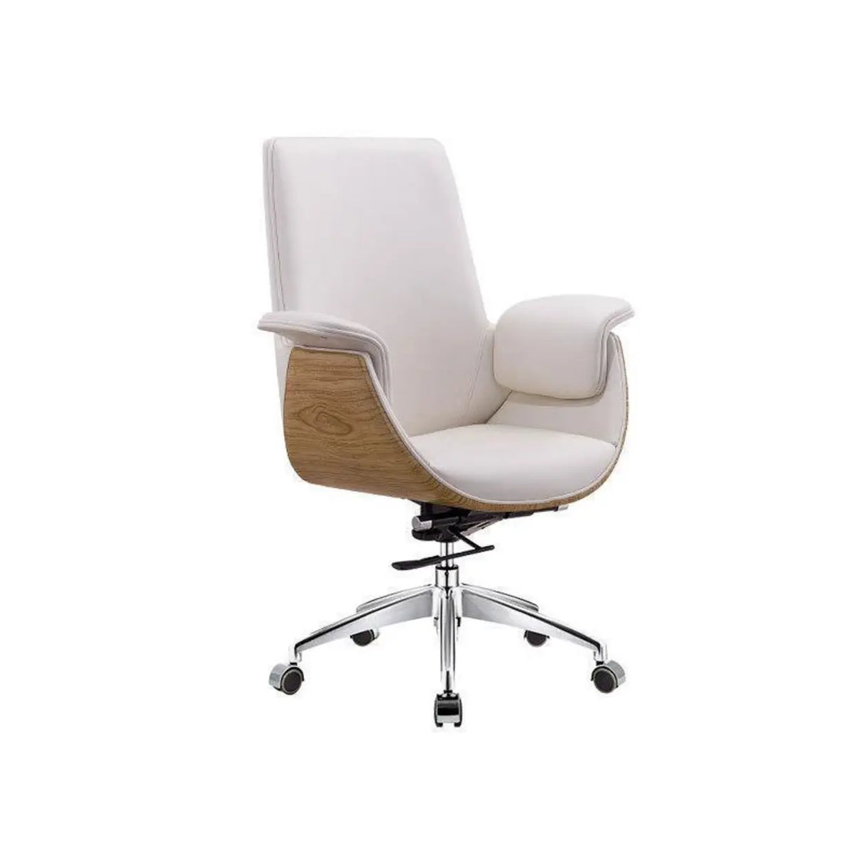 Grey Tilt Adjustable Executive Swivel PU Office Chair Image - 5
