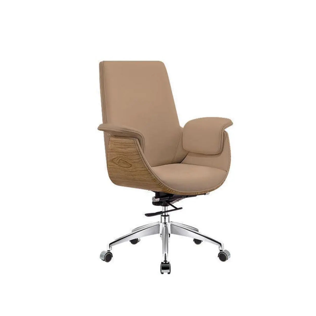 Grey Tilt Adjustable Executive Swivel PU Office Chair Image - 6