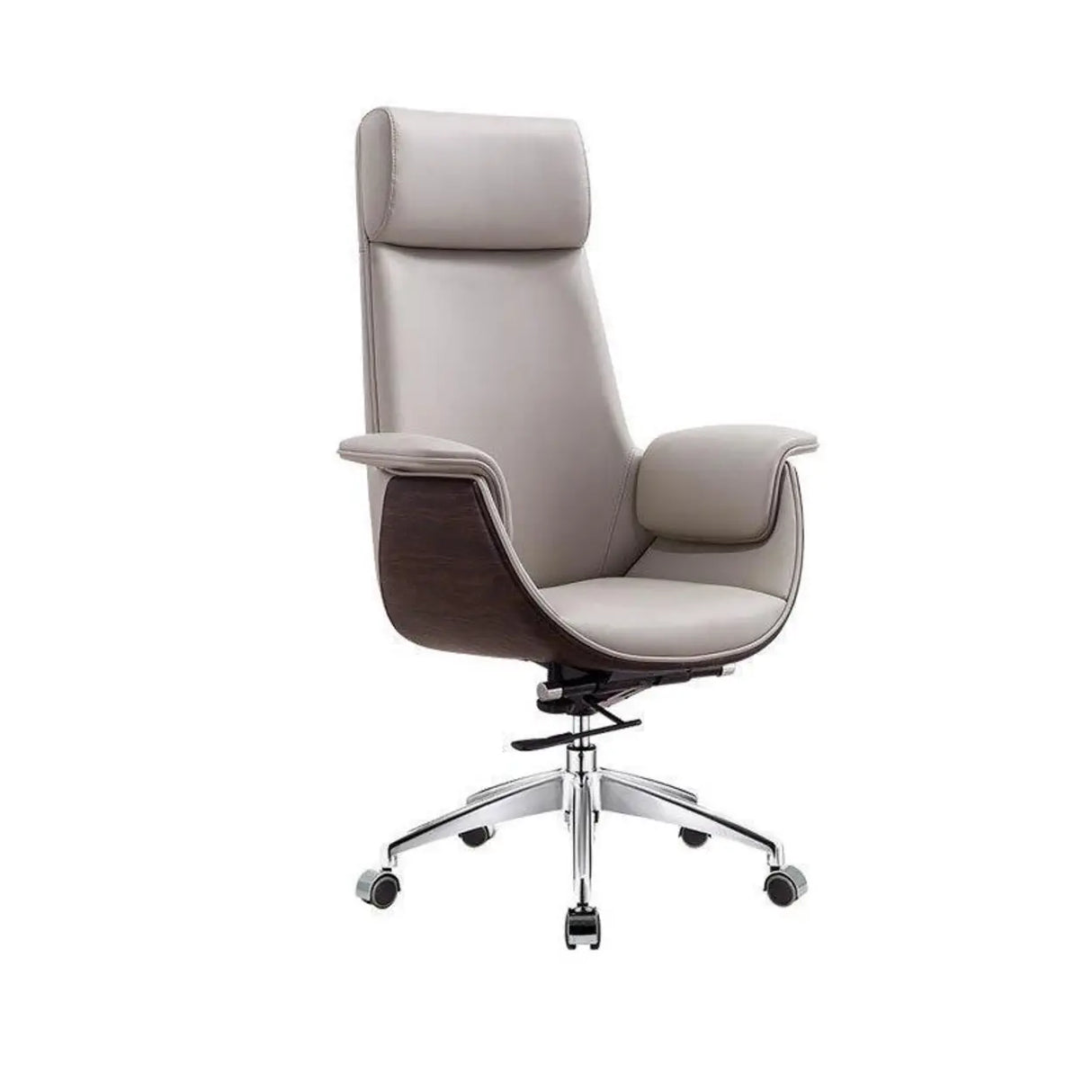 Grey Tilt Adjustable Executive Swivel PU Office Chair Image - 7