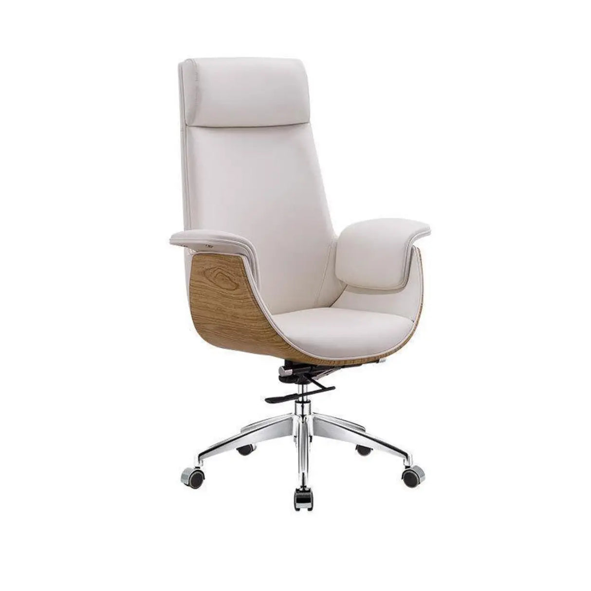 Grey Tilt Adjustable Executive Swivel PU Office Chair Image - 8