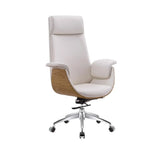 Grey Tilt Adjustable Executive Swivel PU Office Chair Image - 8