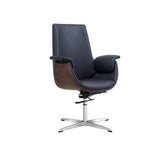 Grey Tilt Adjustable Executive Swivel PU Office Chair Image - 9