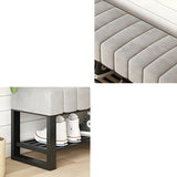 Grey Upholstered Entryway Bench with Shoe Storage Image - 13