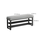 Grey Upholstered Entryway Bench with Shoe Storage Image - 20