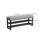 Grey Upholstered Entryway Bench with Shoe Storage Image - 22