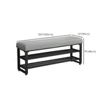 Grey Upholstered Entryway Bench with Shoe Storage Image - 24