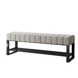 Grey Upholstered Entryway Bench with Shoe Storage Image - 3