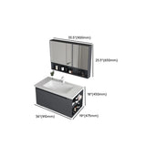 Grey Wall-Mounted Storage Bathroom Vanity with Cabinet Image - 17