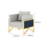 Grey Water Resistant Faux Leather Metal Frame Loveseat #size