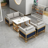 Grey Water Resistant Faux Leather Metal Frame Loveseat Image - 5