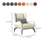 Grey Water Resistant Leather Flared Arm Wingback Chair #size