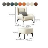Grey Water Resistant Leather Flared Arm Wingback Chair Image - 29