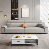 Grey Water Resistant Leather Foam Fill Storage Sofa Image - 4