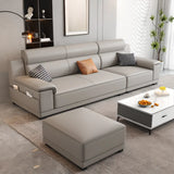 Grey Water Resistant Leather Foam Fill Storage Sofa Image - 6