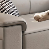 Grey Water Resistant Leather Foam Fill Storage Sofa Image - 9