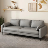 Grey Water Resistant Leather Square Arm Office Sofa Image - 17