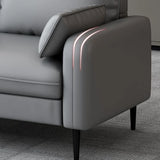 Grey Water Resistant Leather Square Arm Office Sofa Image - 23