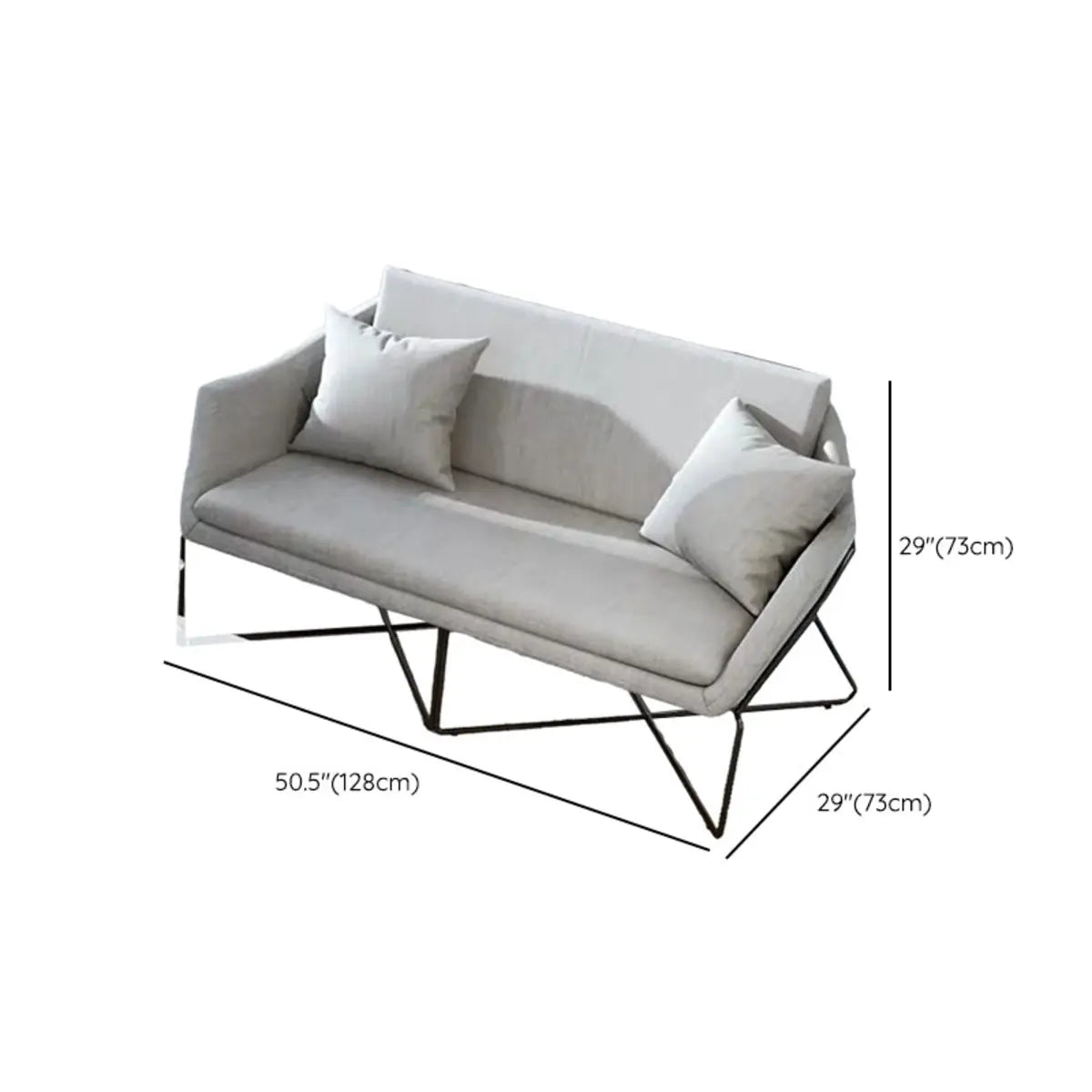 Grey Waterproof Fabrics Upholstered Back Sofa Set Image - 10