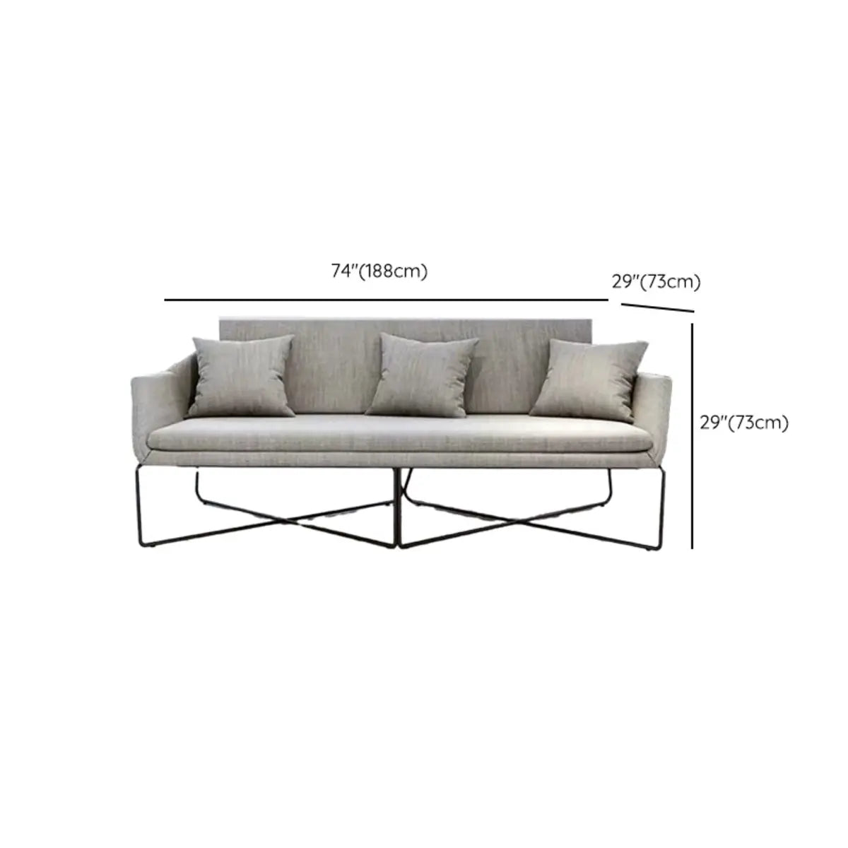 Grey Waterproof Fabrics Upholstered Back Sofa Set Image - 11