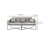Grey Waterproof Fabrics Upholstered Back Sofa Set Image - 11
