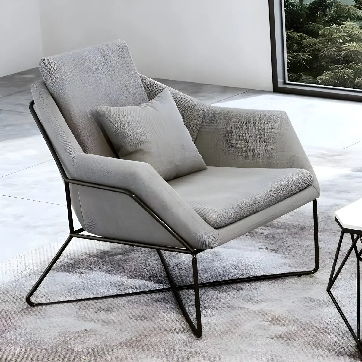Grey Waterproof Fabrics Upholstered Back Sofa Set Image - 7