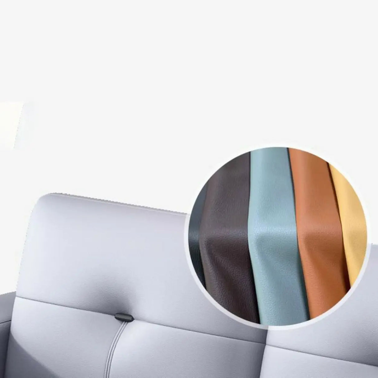Grey Waterproof Faux Leather Upholstered Back Sofa Image - 12