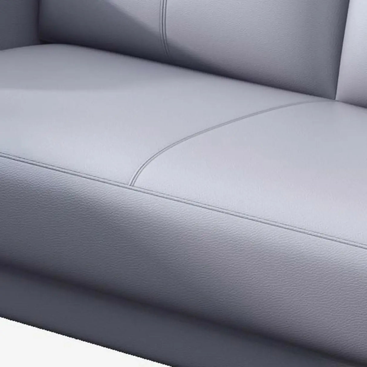 Grey Waterproof Faux Leather Upholstered Back Sofa Image - 14