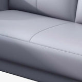 Grey Waterproof Faux Leather Upholstered Back Sofa Image - 14