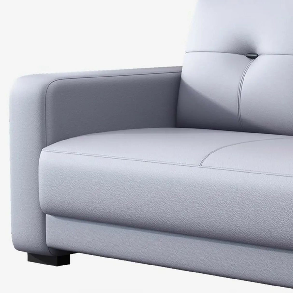 Grey Waterproof Faux Leather Upholstered Back Sofa Image - 16