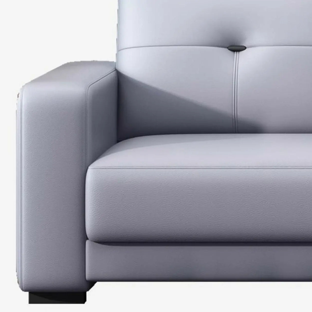 Grey Waterproof Faux Leather Upholstered Back Sofa Image - 18