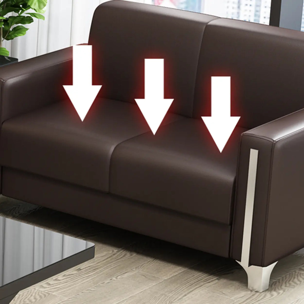 Grey Waterproof Leather Tight Back Sofa Seating Group Image - 11