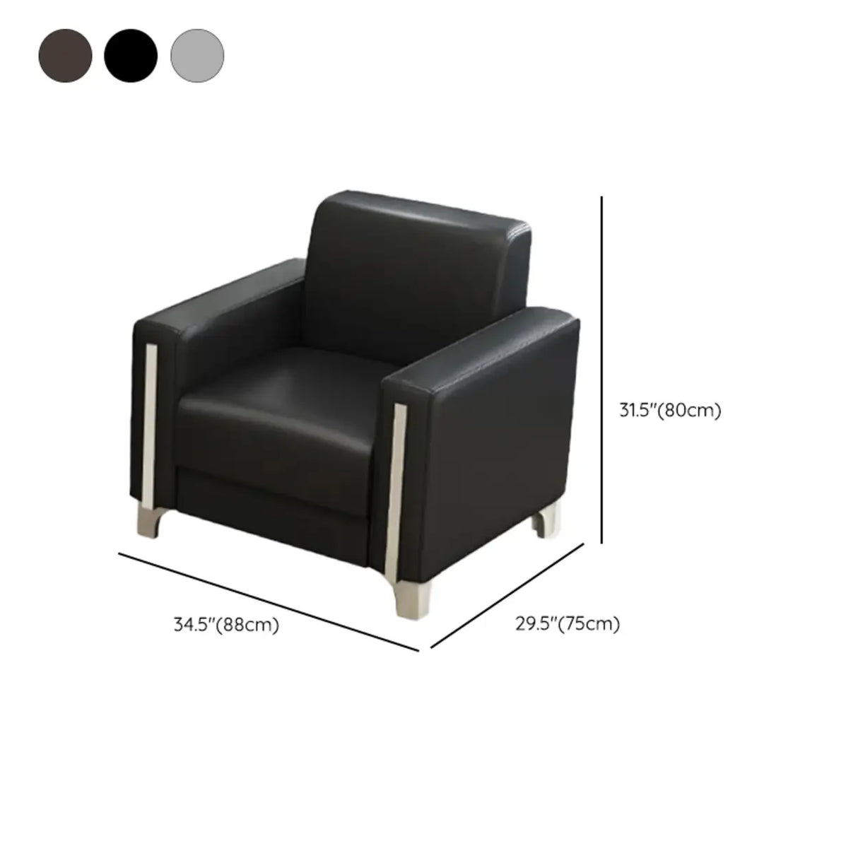 Grey Waterproof Leather Tight Back Sofa Seating Group 