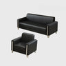 Grey Waterproof Leather Tight Back Sofa Seating Group Image - 2